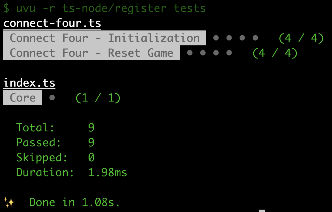 uvu Updated Tests Output