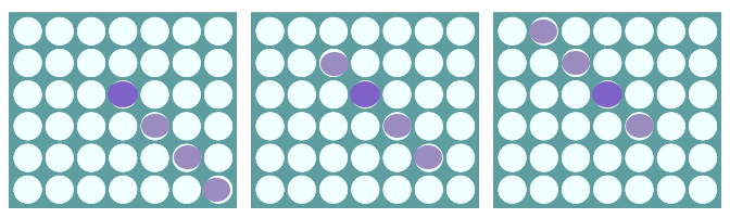 Possible winning combinations for backward diagonal slash