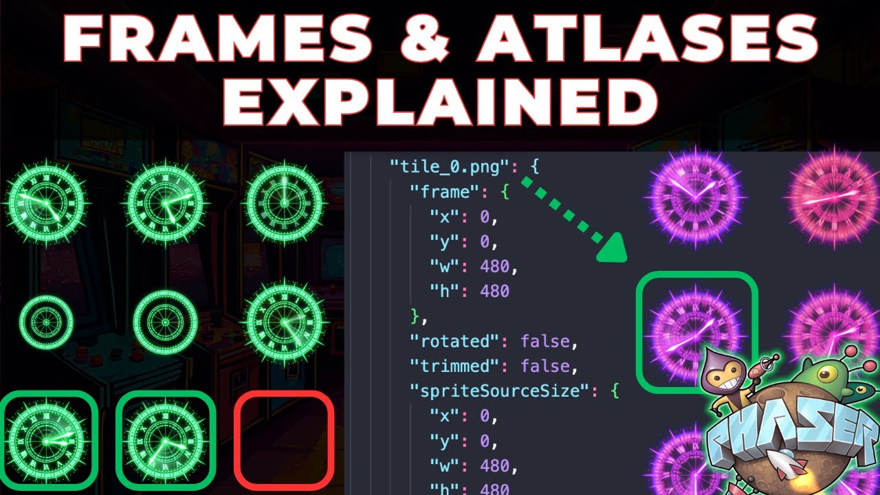 Phaser Animation Frames: Multi-Row Sheets & Atlases (Video)